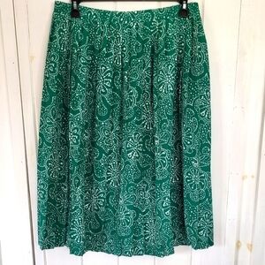 Vintage Floral Pattern Pleated Midi Skirt Size 16